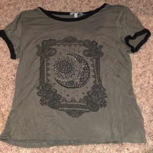 Army green crop top